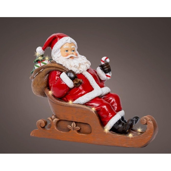 BABBO NATALE LED SU SLITTA H.22.5